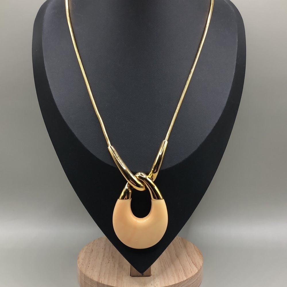 Vintage crown Trifari modernist style statement necklace.